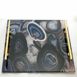 Plateau de service en résine époxy avec sous-verres pour la maison Restaurant Hôtel Utilisation décorative pour cadeaux et événements Plateaux de service et de stockage - Product Image 4