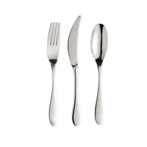 Juego de vajilla reutilizable creativa personalizada, tenedor, cuchara, increíble juego de cubiertos modernos de acero inoxidable plateado mate pulido - Product Image 1