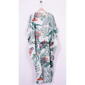 Women's 100% Cotton <b>Kaftan</b> Handmade Beach Cover Up Floral Print Long Maxi <b>Kaftan</b> Dress Comfortable Gown Hippie Style - Product Image 6