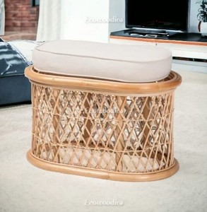 Tabouret ottoman en rotin traditionnel fabriqué à la main Table basse pour salon pour Console d'incrustation d'os de meubles d'appartement - Product Image 5