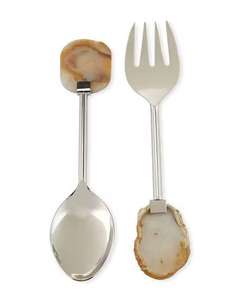 Cuillère à dessert aux fruits en acier inoxydable à usage domestique haut de gamme Cuillère et fourchette à salade en acier miroir avec poignée unique - Product Image 5