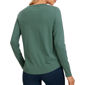 DryFit camiseta de fitness informal de manga larga personalizada para mujer OEM ODM bajo MOQ fabricante de camisetas de proveedor de Bangladesh - Product Image 5