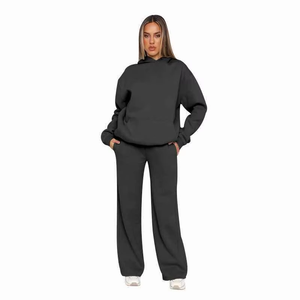 Pantalones Deportivos Anchos Modernos para Mujer, Cintura Alta, Felpa Suave, Cálidos, Cómodos, Estilo Holgado, Casual, para Invierno, Uso Diario - Product Image 4