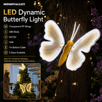 Momovalley Lumière décorative d'extérieur personnalisée en forme de papillon 3D dynamique clignotant, étanche IP65, sculpture LED pour arbre de Noël