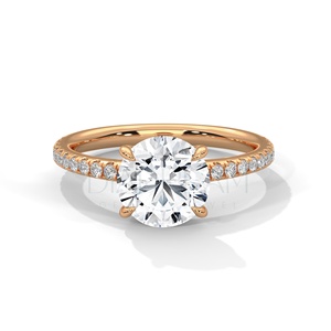 Adorable Womens Fancy Solitaire Round Cut Original Moissanite Diamond Ring with 925 Sterling Silver High Quality Unique Design - Product Image 3