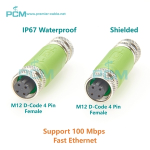 Adattatore Inline M12 D-Code 4 Pin Femmina-Femmina per Sistemi Industriali Profinet EtherCAT Fieldbus e AI Embedded - Product Image 2