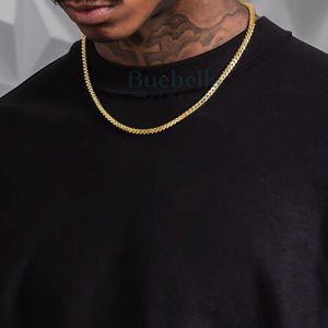 Venta caliente 5mm Moissanite Franco Chain 925 Plata 18K Chapado en oro Joyería fina para hombres - Product Image 1