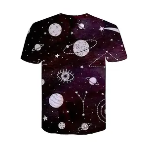 Camiseta en 3D con estampado de Luna y cielo para hombre, camisetas a la moda con diseños de universo, Planeta, Galaxia espacial y astronauta