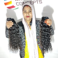 Extensiones de cabello humano de templo sin procesar virgen 100% indio, proveedor mayorista de ondas naturales, paquetes de rizado profundo
