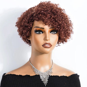 Pelucas Lekker 100% Cabello Humano Corto para Corte Pixie Afro Rizado Tipo Bob 99J Ondulado al Agua Ondulado Natural Modelos con Nudos Decolorados 12 Pulgadas - Product Image 3