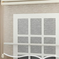 Elegante Persiana Enrollable de Tul con Diseño Moderno a Rayas, Ignífuga, Filtrante de Luz, Cortinas Francesas y Cenefas