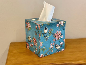 Porte-boîte à mouchoirs en bois artisanal imprimé Meena |   Distributeur de mouchoirs décoratif en art Meenakari traditionnel indien - Product Image 6