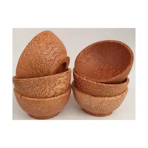 100% Natural coconut wooden shell bowls packaging in carton kraft paper box from Viet Nam with Competitive Price 99GD