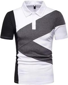 Polo de alta calidad para hombre con paneles superiores, venta al por mayor de nuevas camisetas de talla grande para hombre europeas y americanas - Product Image 3