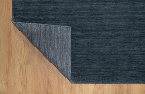 Tapis en laine Gabbeh fait main, gris anthracite, bleu marine, tapis minimaliste, tapis de sol grand format, décoration intérieure confortable - Product Image 5