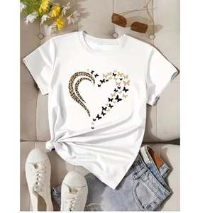 เสื้อยืดพิมพ์ลายแขนสั้นผ้าฝ้ายหนา240กรัมสำหรับผู้หญิงผ้าคอตตอน100% - Product Image 4