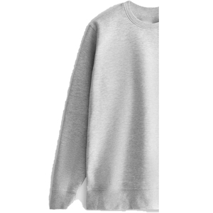 Sudadera Ecológica de Invierno para Mujer, Cuello Redondo, Bordada, Transpirable, de Forro Polar, 340g, Gris, Cortavientos, Poliéster/Algodón - Product Image 6