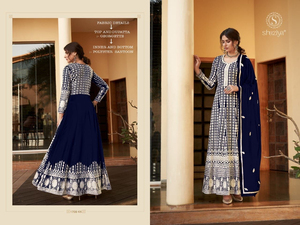 Traje paquistaní hecho de seda Georgette pesada con bordado para fiestas Venta en línea - Product Image 2