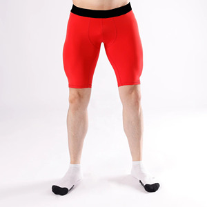 Shorts de compression athlétiques pour hommes en gros, taille élastique, tissu en laine, shorts intérieurs de sport et de fitness - Product Image 4