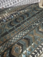 Offre Spéciale tissu brodé de couleur égyptienne paillettes creuses techniques tissées en maille douce pour accessoires de sacs de mariage métallique transparent