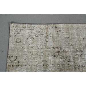 Tapis turc 1,8x4,3 pieds, tapis persan vintage gris en laine - Product Image 4