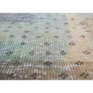 พรมขนสัตว์ถักมือสไตล์วินเทจ สีเบจและสีน้ำตาล ลายเหรียญและลวดลายนามธรรม รูปทรงสี่เหลี่ยมผืนผ้า สำหรับห้องนั่งเล่นในบ้าน รุ่น Pae-2266 - Product Image 3