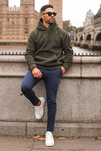 เสื้อฮู้ดซิปเชอร์ปาสำหรับผู้ชาย, ผ้าฝ้ายหนาอบอุ่นระบายอากาศได้ดีกันลมสำหรับกิจกรรมกลางแจ้ง - Product Image 6