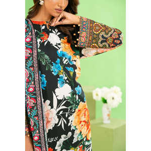 Conjunto de Traje de Lino y Algodón Estampado de 3 Piezas para Mujer con Dupatta WNS-52048 - Product Image 2