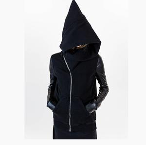 Sudaderas gruesas de moda negra al por mayor chaqueta con capucha de manga de cuero Venta caliente transpirable gruesa ropa deportiva de invierno con capucha - Product Image 6