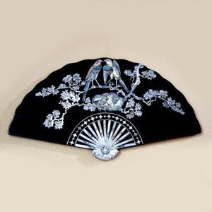 Competitive price <b>personalized</b> pearlescent shell inlay <b>fan</b> handmade mother-of-pearls arts for room decor - Product Image 4