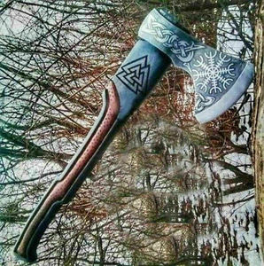 Hacha de acero damasco, halcones, hachas Tomahawk con Funda de cuero - Product Image 6