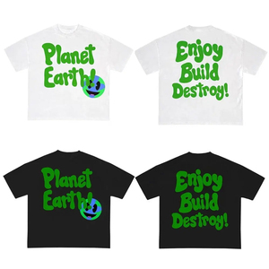 Camisetas con estampado de soplo para hombre hechas en fábrica, camisetas con estampado de soplo personalizadas de estilo callejero para hombre de fabricante OEM - Product Image 4