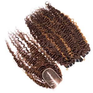 Juego de mechones de Color Ombre rizado Bumerse de pelo crudo de alta calidad con cierre y mechones para hacer pelucas 2025 - Product Image 6