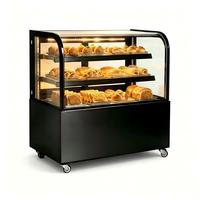 Vitrine réfrigérée pour gâteaux sur pied, double arc, avec corps en acier inoxydable, capacité 2-8 gâteaux ℃   Système de refroidissement