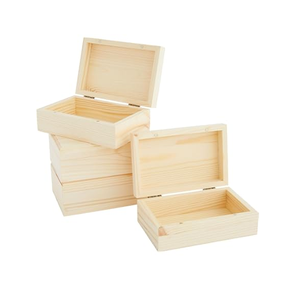 Joyero de Madera Sin Pulir, Joyero de Madera de Diseño Popular con Tapa, Moderno, al Precio Más Bajo - Product Image 2