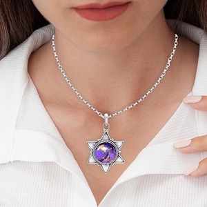 Colgante de piedras preciosas de tendencia turquesa púrpura, colgante de joyería fina de Plata de Ley 925 con sello 925, joyería colgante de plata - Product Image 2