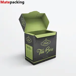 ティーボックスパッケージタックエンドカスタムデザインロゴ高級マットティーボックス