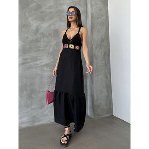 Vestido Elegante Negro Estilo Bustier de Lino para Mujer, Marca Topshow, Venta al Por Mayor, para Verano y Uso Casual, Disponible en Tallas S-XL - Product Image 4