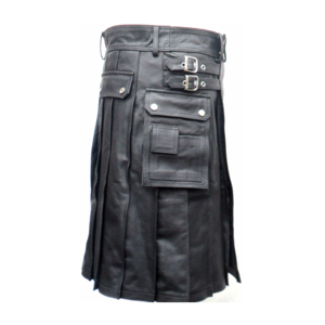 Kilt de cuero negro hecho a medida para hombre, Kilt Real de cuero de vaca, venta al por mayor, accesorios para instrumentos musicales de Pakistán - Product Image 6