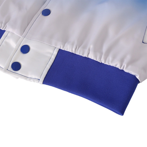 Chaqueta Bomber Reversible ZPB Azul Rey Desteñido y Blanco, Ropa de Fraternidad Griega, Bordado Trasero, Logotipo Frontal, Unisex, Impermeable, Primavera - Product Image 5