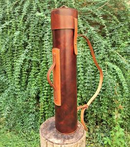 Tubos de pergamino de cuero, muy bonitos y atractivos, hechos a medida, para almacenar y guardar documentos, ideales para reventa en color marrón - Product Image 3