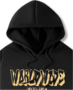 Sudadera con capucha de mezcla de algodón básico del fabricante para hombre, sudadera personalizada transpirable para apliques bordados con logotipo estampado en soplo - Product Image 6