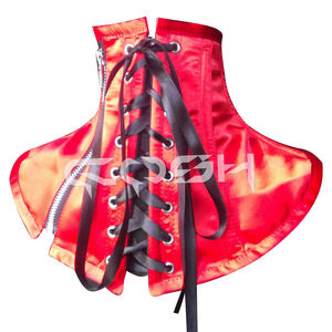 Corset en satin rouge avec fermeture éclair latérale réglable - Product Image 6