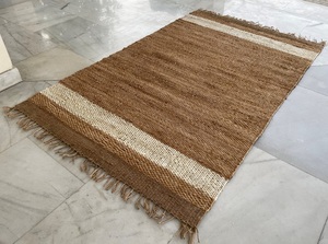 Direct From Factory Natural Color Indian 100% Jute Rug Thick Flat Woven for Home and Interiors Usages - Product Image 3