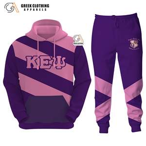 Ropa de la Hermandad Griega Kapa Epsilon Psi, Conjunto Deportivo Informal de 2 Piezas para Mujer, Sudadera con Capucha y Pantalones Anchos - Product Image 1
