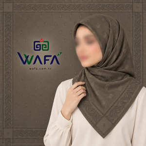Wafa Casual Plain Dyed Jacquard <b>Square</b> <b>Scarf</b> 110x110 Cm Framed Design Cotton-Like Soft Touch Lightweight Breathable - Product Image 6