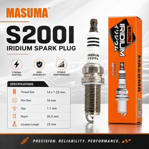 Candela d'Accensione S200I MASUMA ad Alte Prestazioni in Iridio per IKH16TT TOYOTA 90919-01233 <span class=keywords><strong>HYUNDAI</strong></span> e Distributore di Ricambi Auto - Product Image 1