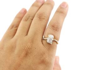 Anillo Apilable de Compromiso para Mujer, Hecho a Mano, con Circonita Cúbica, Chapado en Oro de 18K y Plata de Ley 925, con Engaste Pavé - Product Image 5