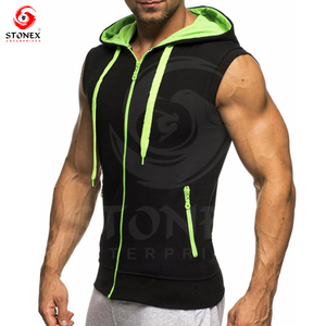 Men Workout <b>Sleeveless</b> <b>Hoodie</b> Lightweight and Breathable Gym <b>Hoodie</b> for Fitness Bodybuilding - Product Image 3