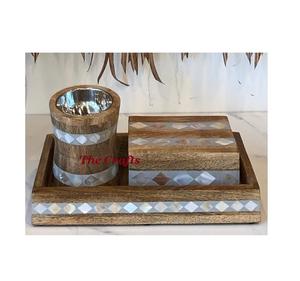 Wooden Incense <b>Burner</b> With Oud Box And Tray Superior Quality Mubkhar <b>Bakhoor</b> <b>Burner</b> For Wedding Use - Product Image 2